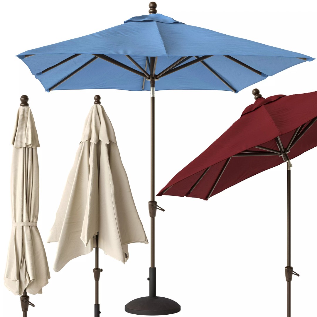 Rectangular Patio Umbrella 3D Model – Outdoor Furniture, PBR Textures, FBX - View 4