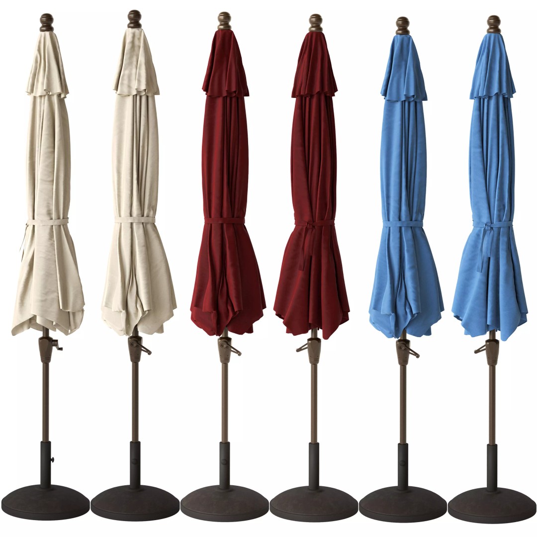 Rectangular Patio Umbrella 3D Model – Outdoor Furniture, PBR Textures, FBX - View 6
