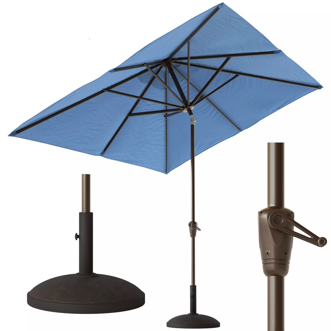 Rectangular Patio Umbrella 3D Model – Outdoor Furniture, PBR Textures, FBX - View 7