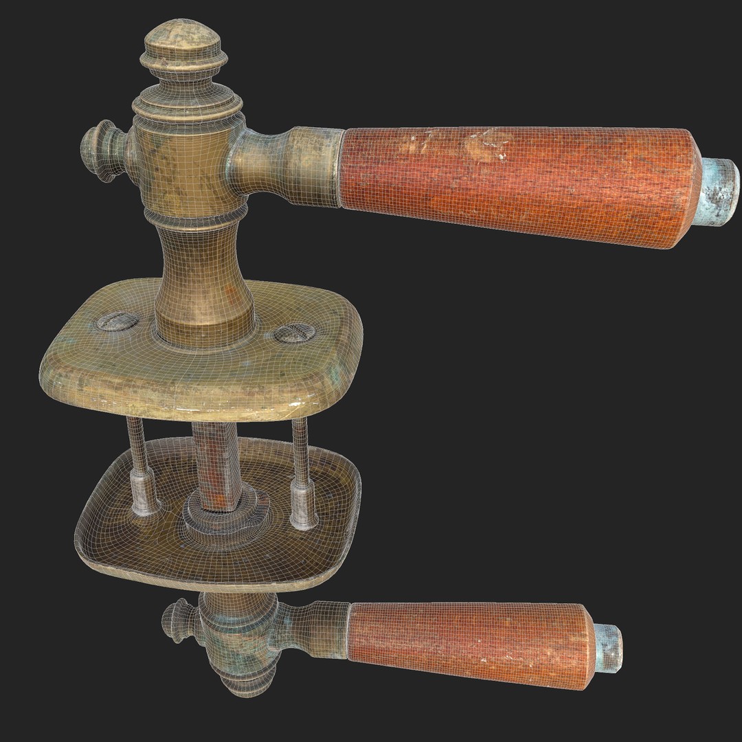 Old Door Handle 3D Model – Vintage Low Poly Game Asset, FBX - View 13