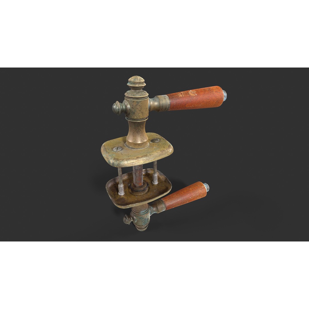 Old Door Handle 3D Model – Vintage Low Poly Game Asset, FBX - View 5
