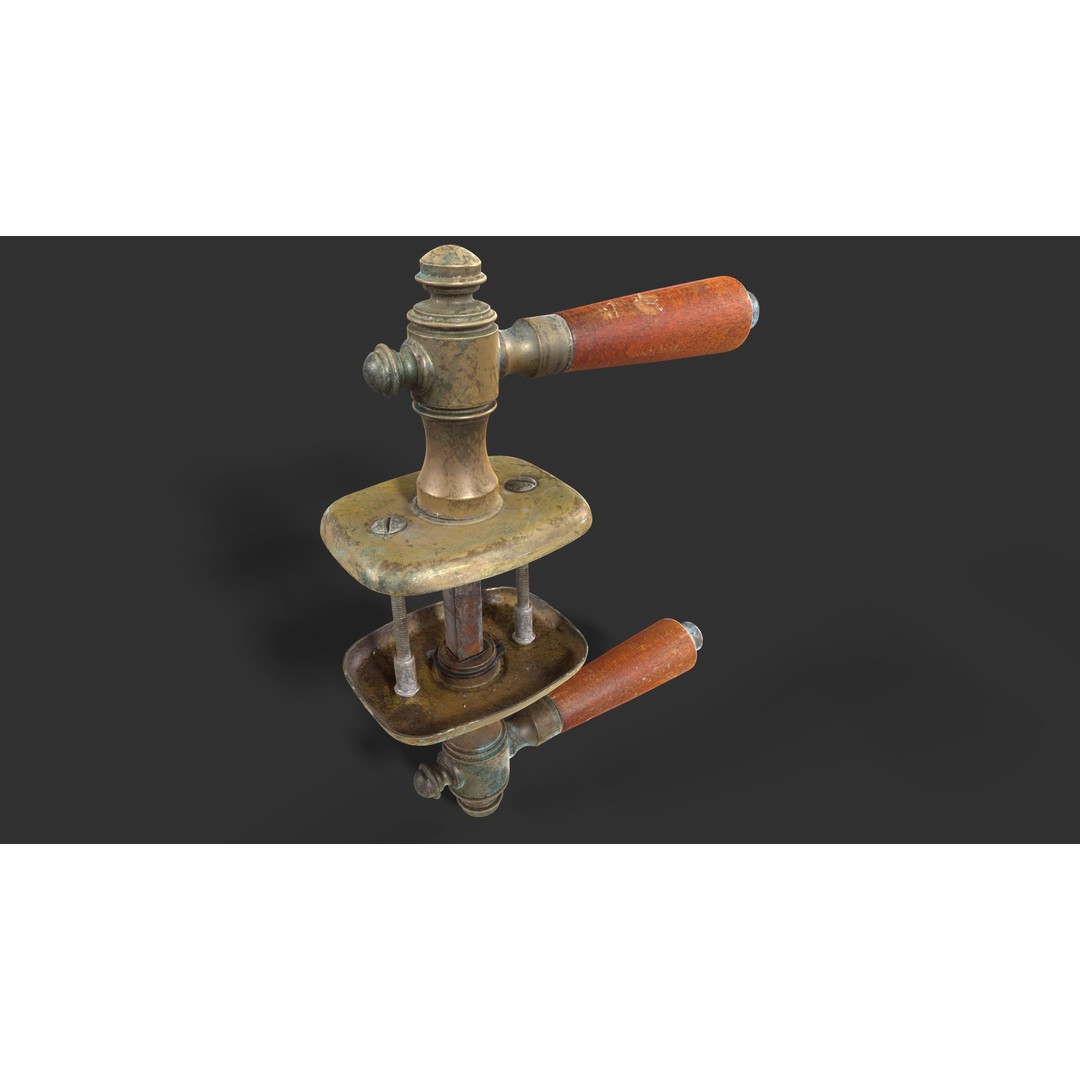 Old Door Handle 3D Model – Vintage Low Poly Game Asset, FBX - View 9