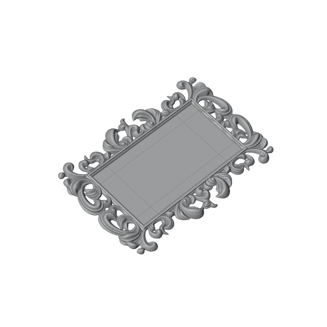 Antique Mirror Frame 3D Model – Luxury Vintage Design, PBR Textures, FBX - View 11