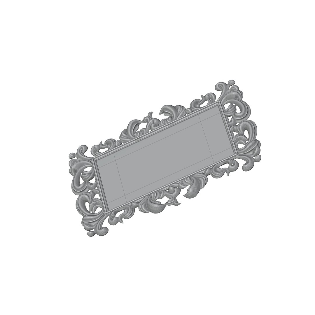 Antique Mirror Frame 3D Model – Luxury Vintage Design, PBR Textures, FBX - View 12