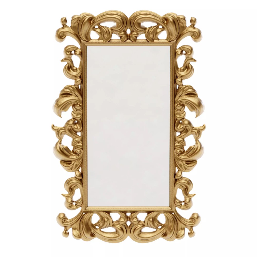 Antique Mirror Frame 3D Model – Luxury Vintage Design, PBR Textures, FBX - View 2