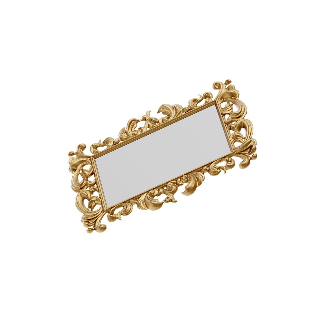 Antique Mirror Frame 3D Model – Luxury Vintage Design, PBR Textures, FBX - View 4