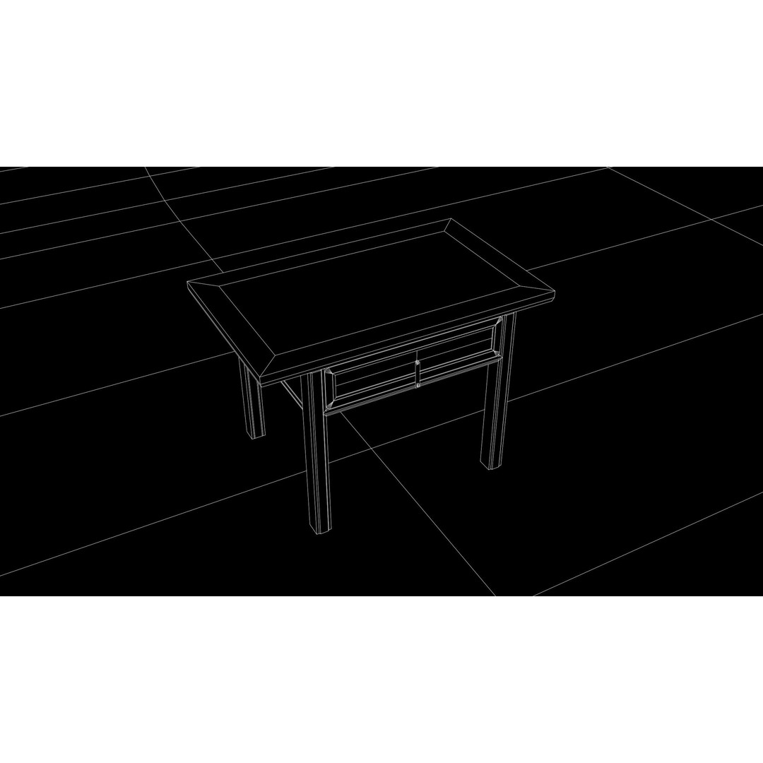 Antique Chinese Wooden Table 3D Model – Low Poly PBR Game Asset, FBX & OBJ