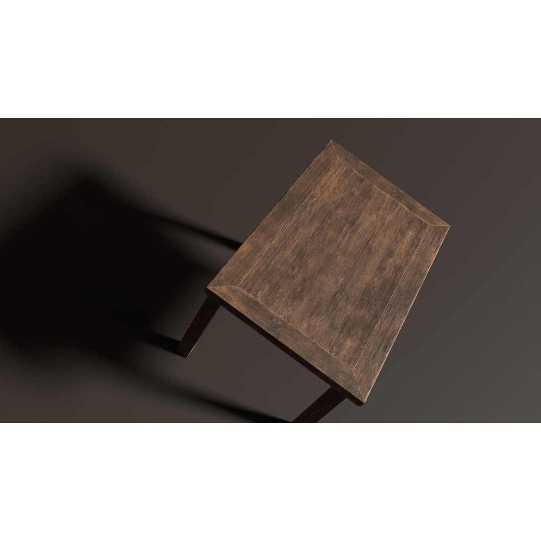 Antique Chinese Wooden Table 3D Model – Low Poly PBR Game Asset, FBX & OBJ - View 7