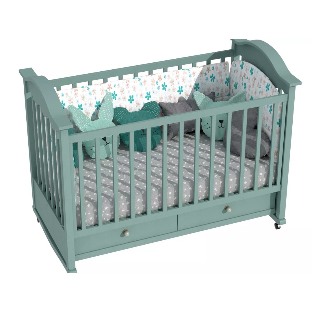 Crib 3D Model – Realistic Baby Bed with Textures, FBX, OBJ Formats - View 3