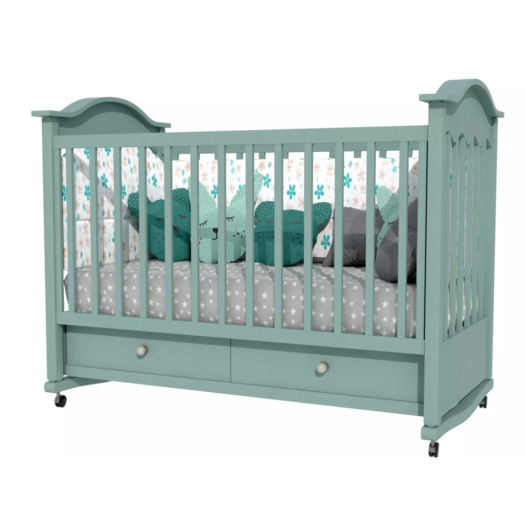 Crib 3D Model – Realistic Baby Bed with Textures, FBX, OBJ Formats - View 4