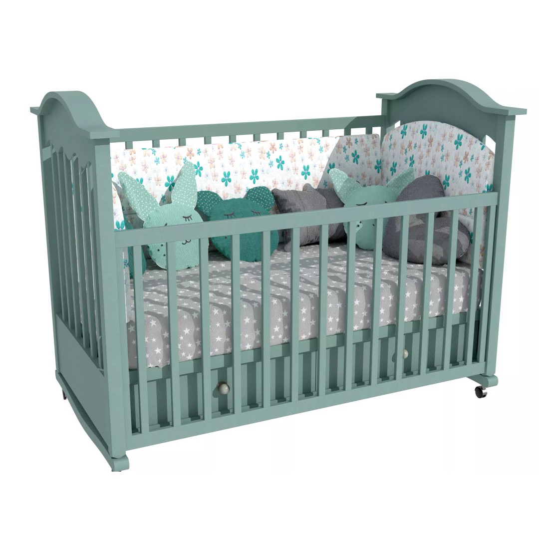 Crib 3D Model – Realistic Baby Bed with Textures, FBX, OBJ Formats - View 5