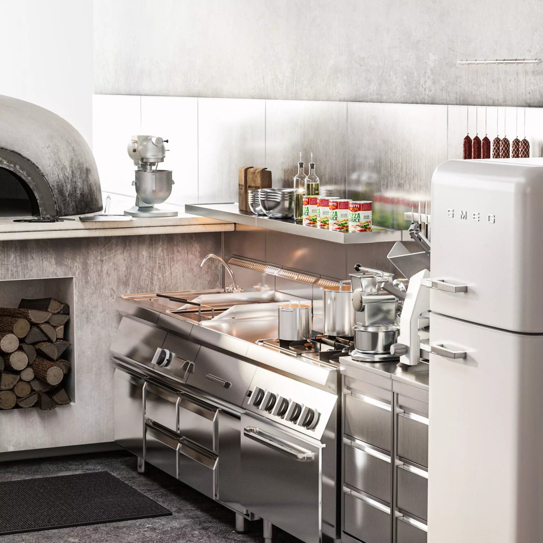 Pizzeria Equipment 3D Model – Modern Kitchen Asset, FBX, OBJ, PBR - View 7