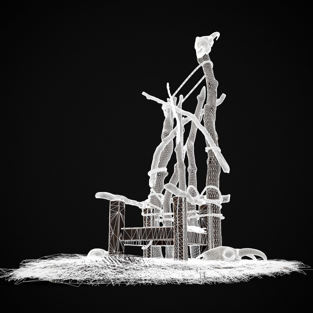Rustic Medieval Wooden Throne 3D Model – Low Poly Game Asset, FBX, OBJ - View 15