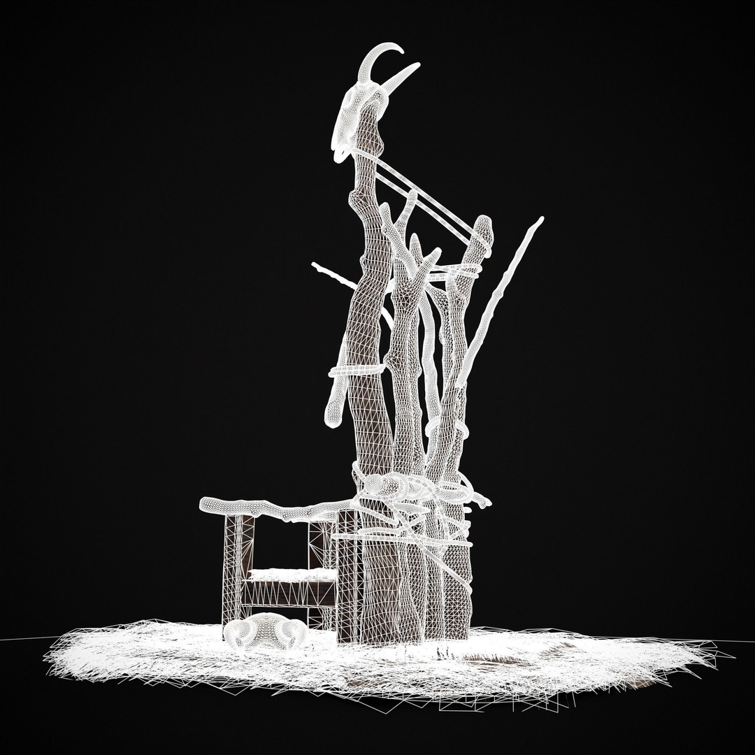 Rustic Medieval Wooden Throne 3D Model – Low Poly Game Asset, FBX, OBJ - View 25