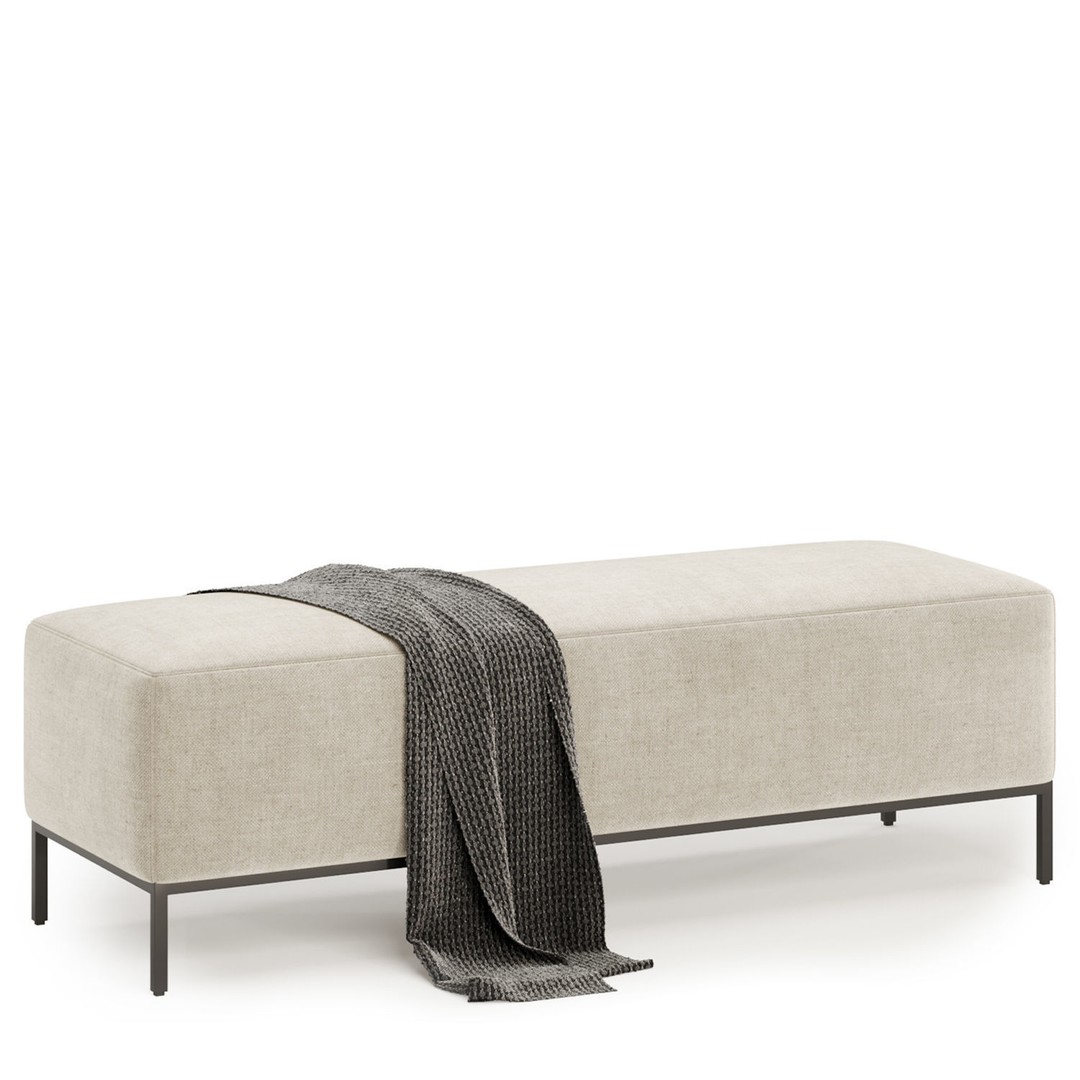 Miller Bench 3D Model – Modern Fabric Seating, FBX & OBJ Formats - View 3