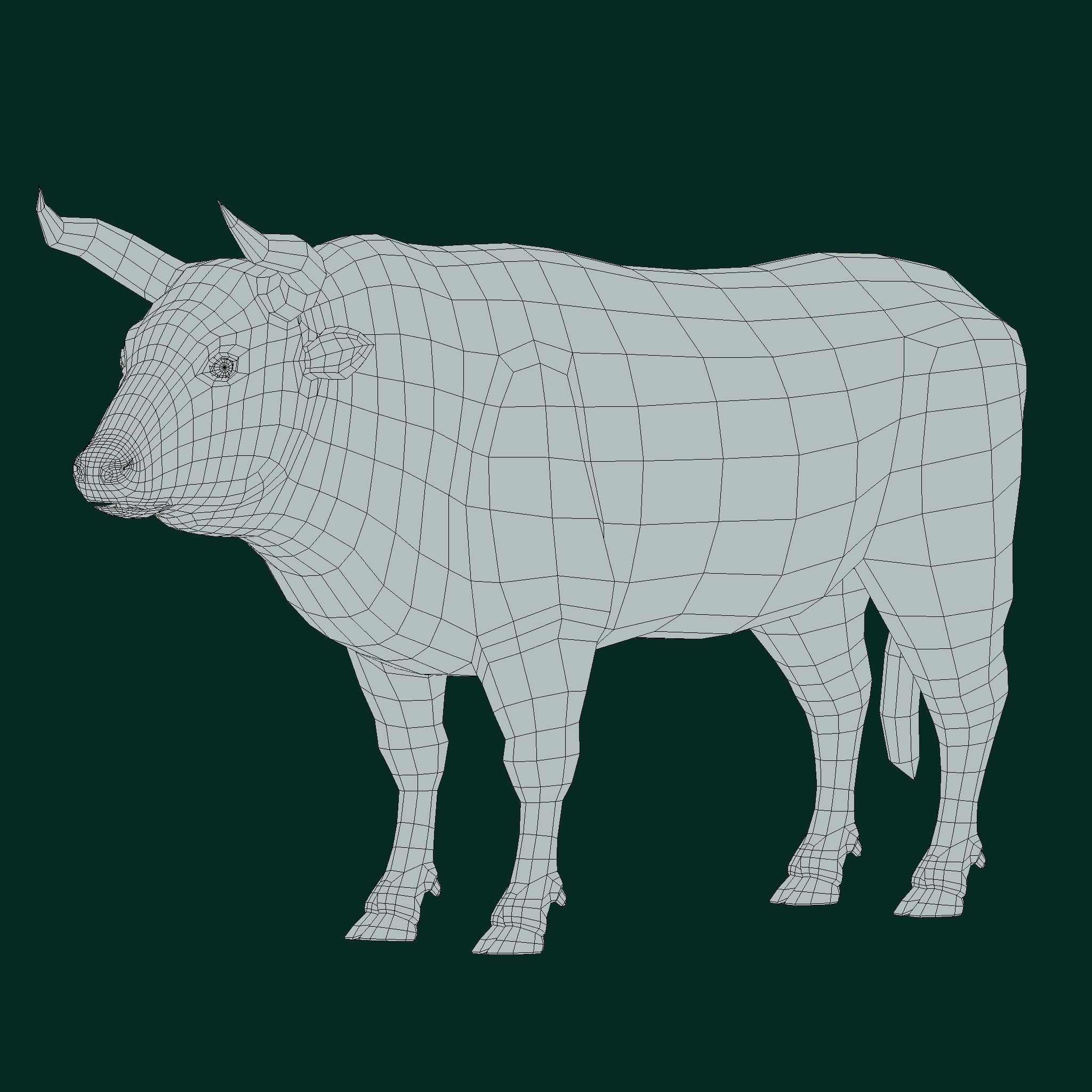 Oxen Bullock - Low-Poly Game-Ready 3D Model - View 18
