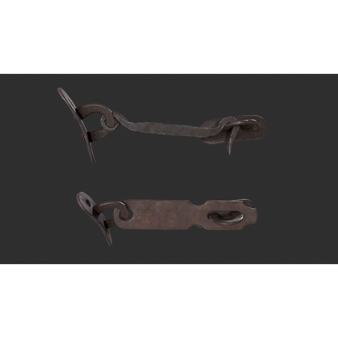 Door Hook and Latch 3D Model – Low Poly Game Asset, FBX, PBR Textures - View 5
