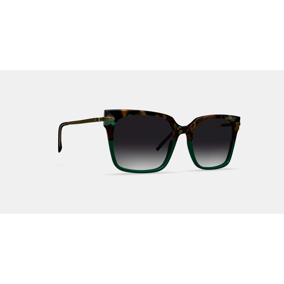 Vela Sunglasses 3D Model – Aventurine Tortoise with Polished Gold, PBR - View 10