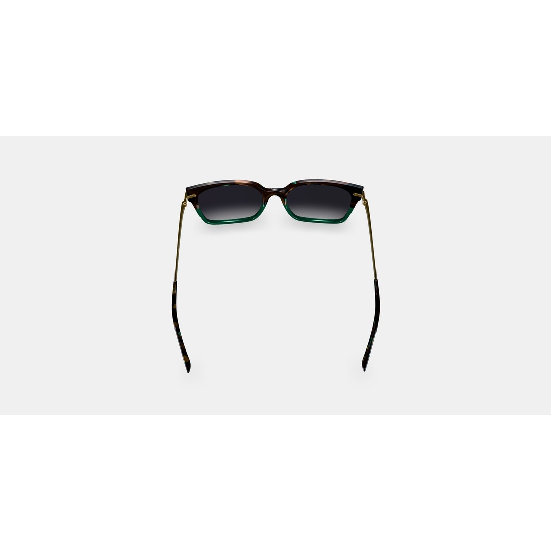 Vela Sunglasses 3D Model – Aventurine Tortoise with Polished Gold, PBR - View 3