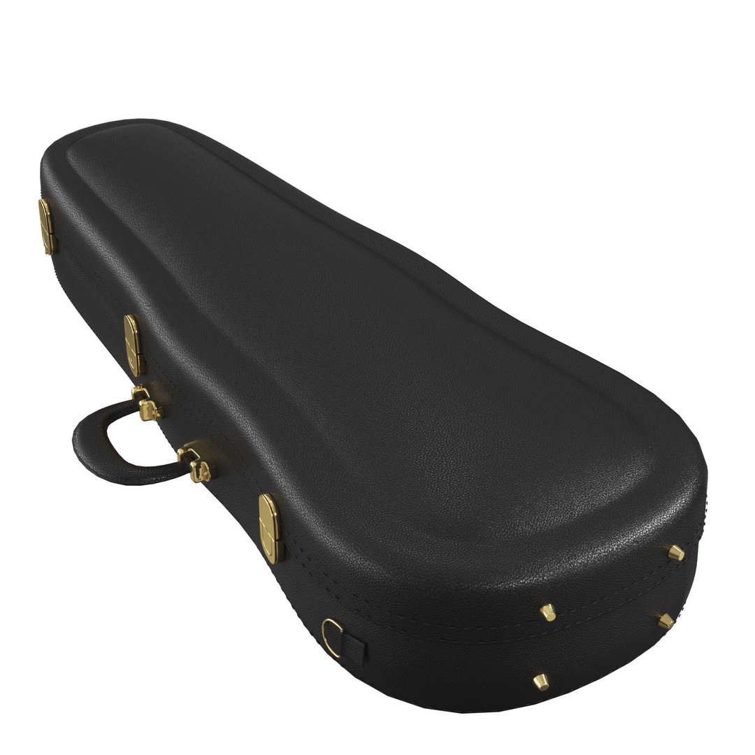 Violin 3D Model – Classic Design with Case and Bow, FBX, OBJ - View 3