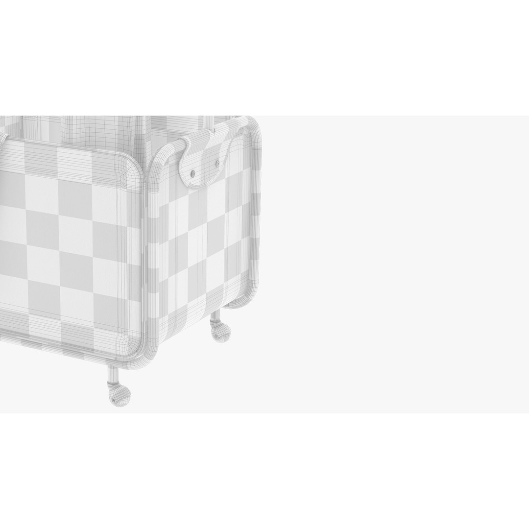 Floor Clothes Hanger 3D Model – Metal & Leather Storage Solution, FBX - View 9