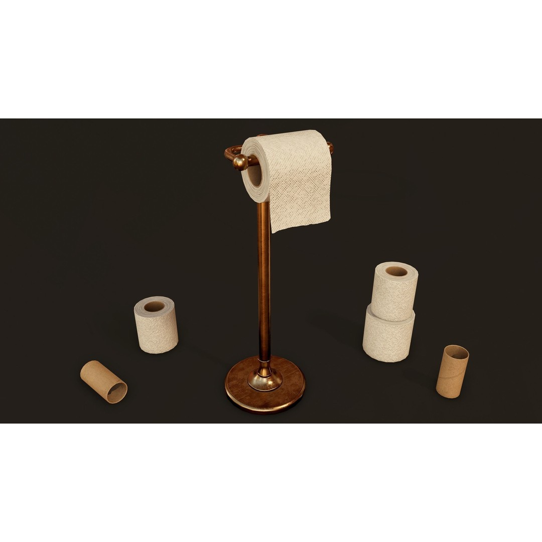 Antique Toilet 3D Model – Low Poly Game Ready Asset, FBX & OBJ - View 11