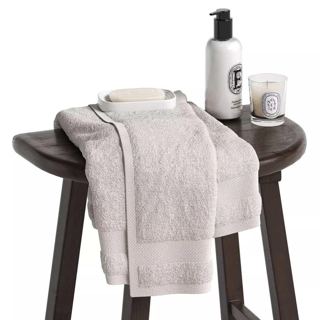 Bathroom Decor Set 3D Model – Modern Interior Design, FBX, OBJ