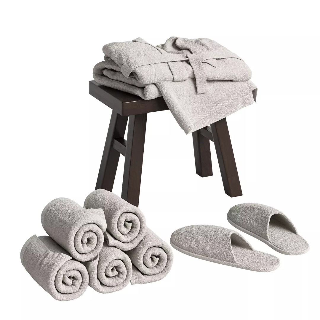 Bathroom Decor Set 3D Model – Modern Interior Design, FBX, OBJ - View 3