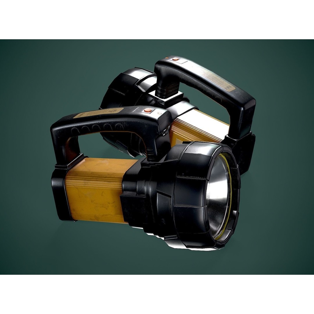 Flashlight 3D Model – Low Poly Game Asset, FBX, PBR Textures - View 10