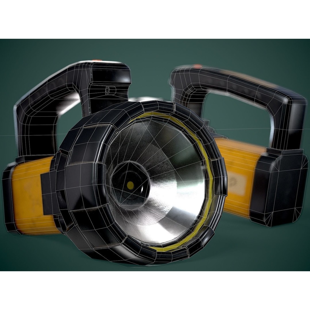 Flashlight 3D Model – Low Poly Game Asset, FBX, PBR Textures - View 15