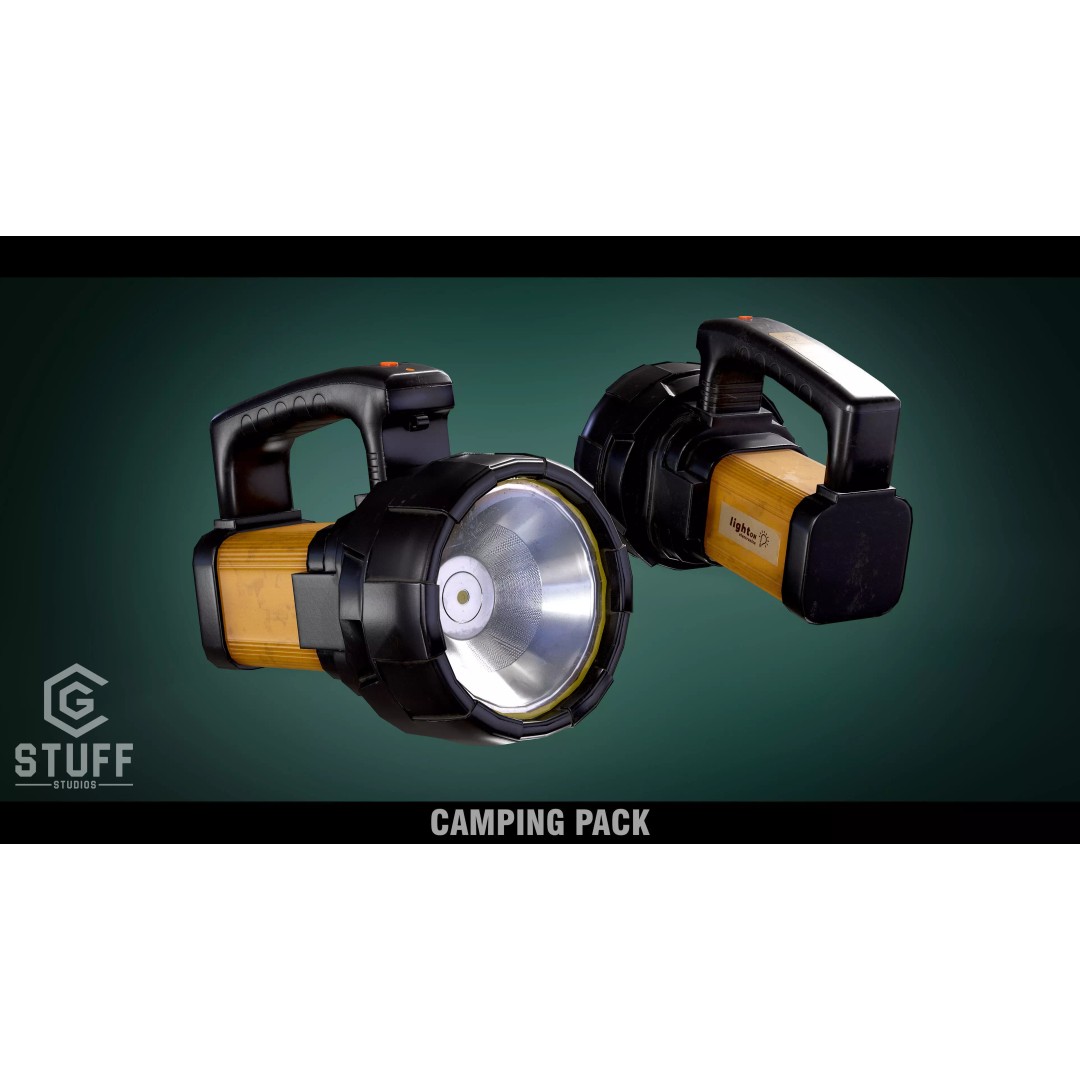 Flashlight 3D Model – Low Poly Game Asset, FBX, PBR Textures - View 2