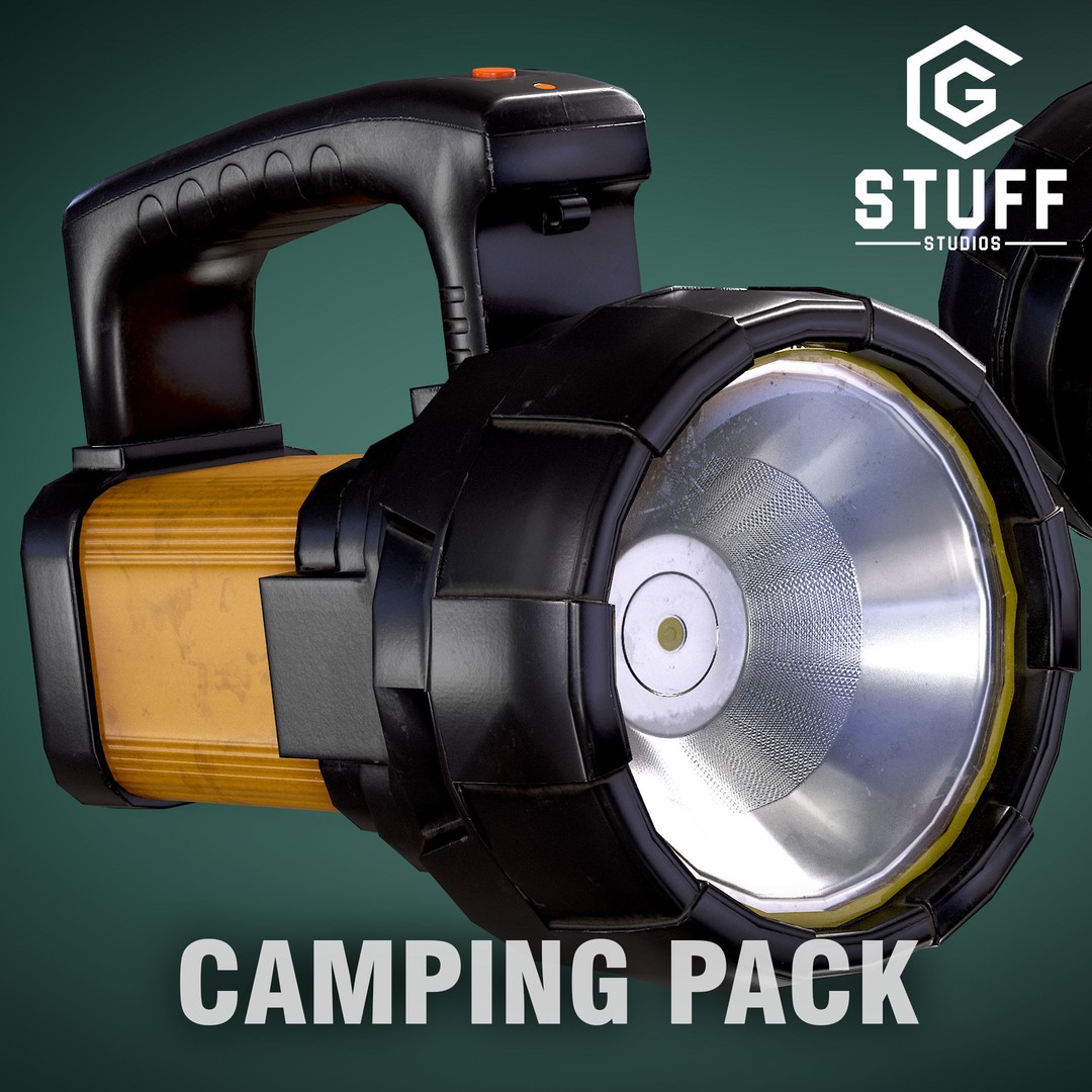 Flashlight 3D Model – Low Poly Game Asset, FBX, PBR Textures - View 3