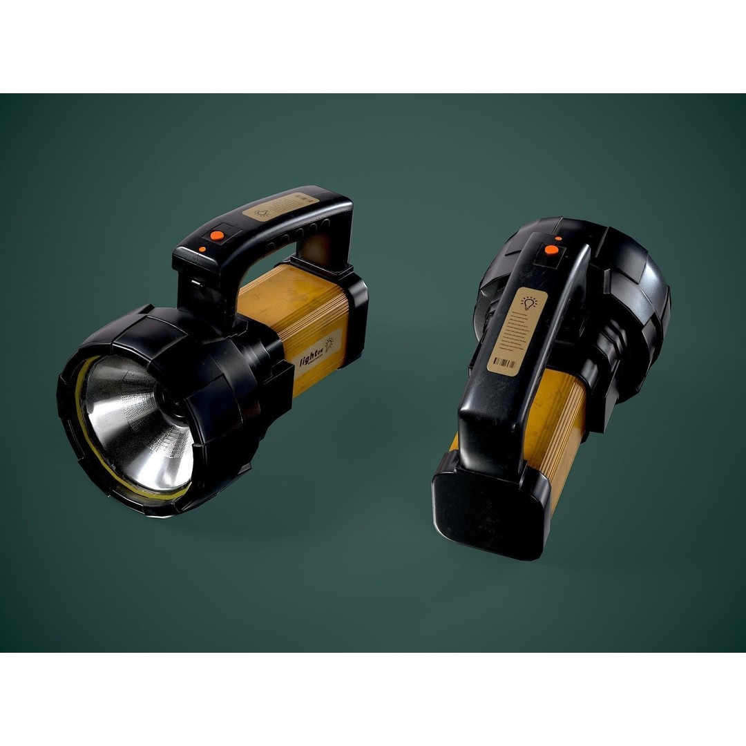 Flashlight 3D Model – Low Poly Game Asset, FBX, PBR Textures - View 6