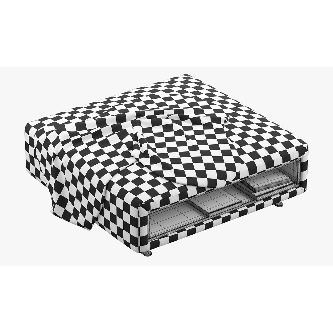 BoConcept Hampton Footstool 3D Model – Modern Fabric Ottoman with Storage