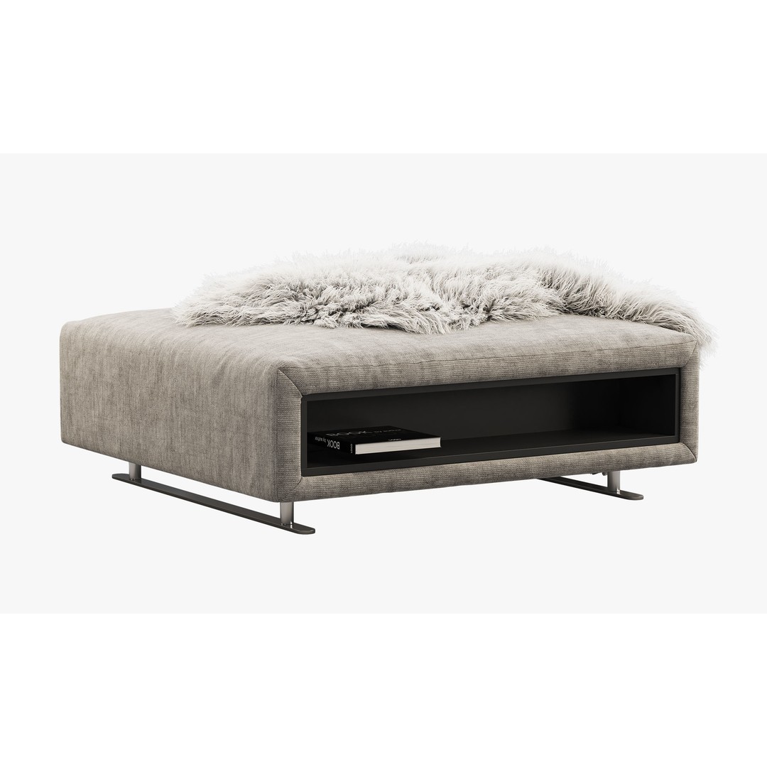 BoConcept Hampton Footstool 3D Model – Modern Fabric Ottoman with Storage - View 10