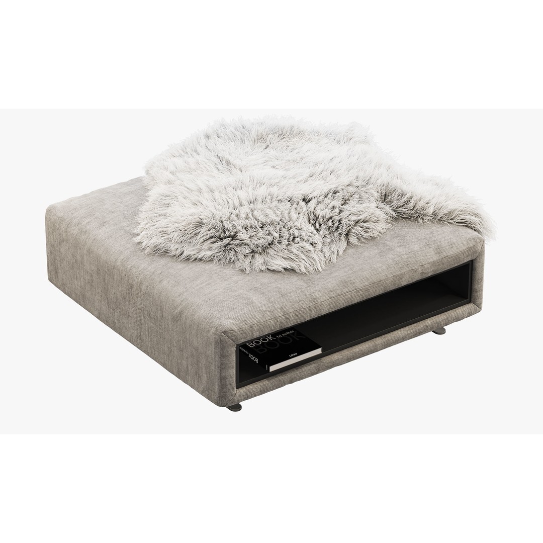 BoConcept Hampton Footstool 3D Model – Modern Fabric Ottoman with Storage - View 11