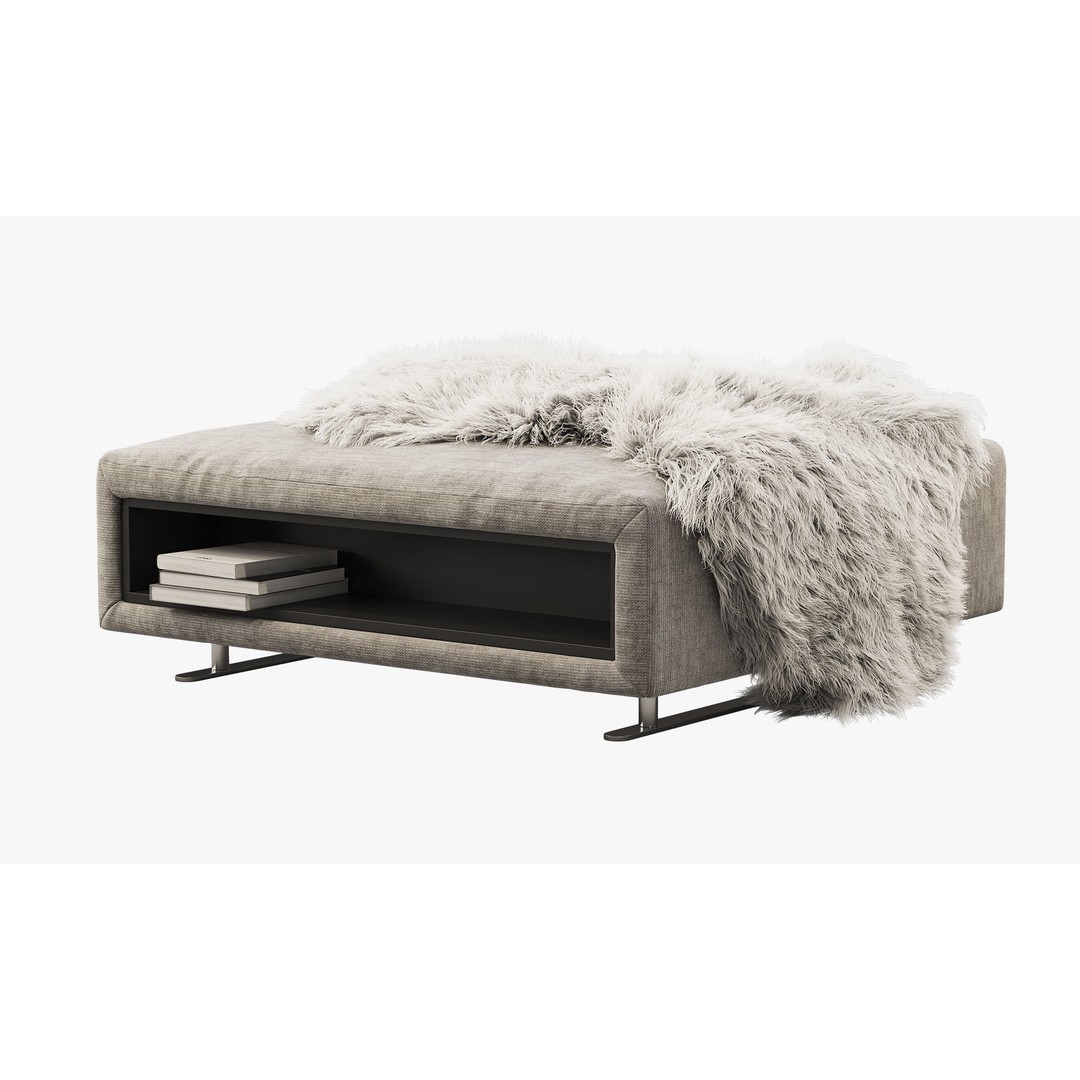 BoConcept Hampton Footstool 3D Model – Modern Fabric Ottoman with Storage - View 12