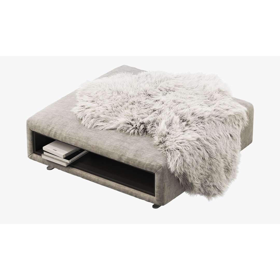 BoConcept Hampton Footstool 3D Model – Modern Fabric Ottoman with Storage - View 13