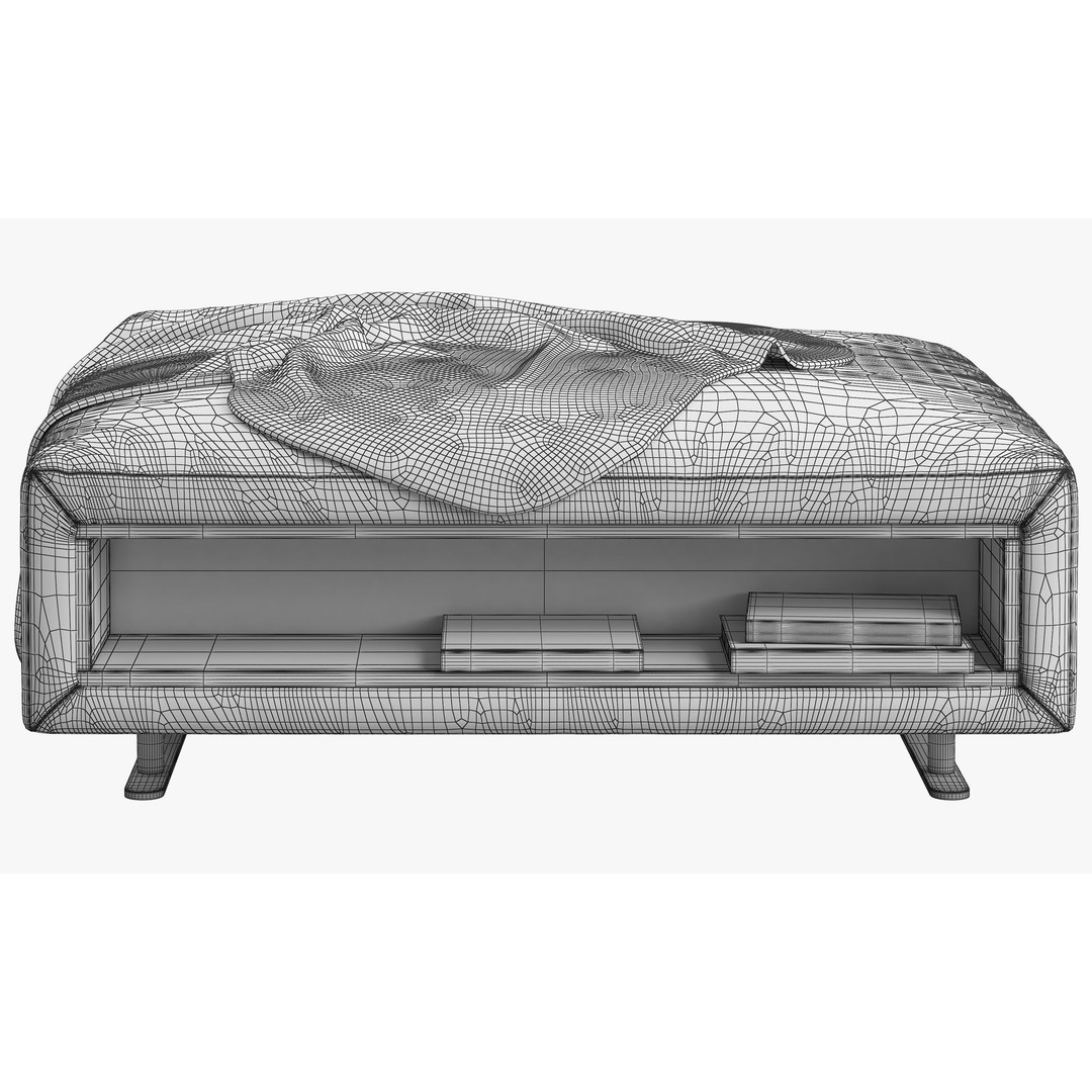 BoConcept Hampton Footstool 3D Model – Modern Fabric Ottoman with Storage - View 15