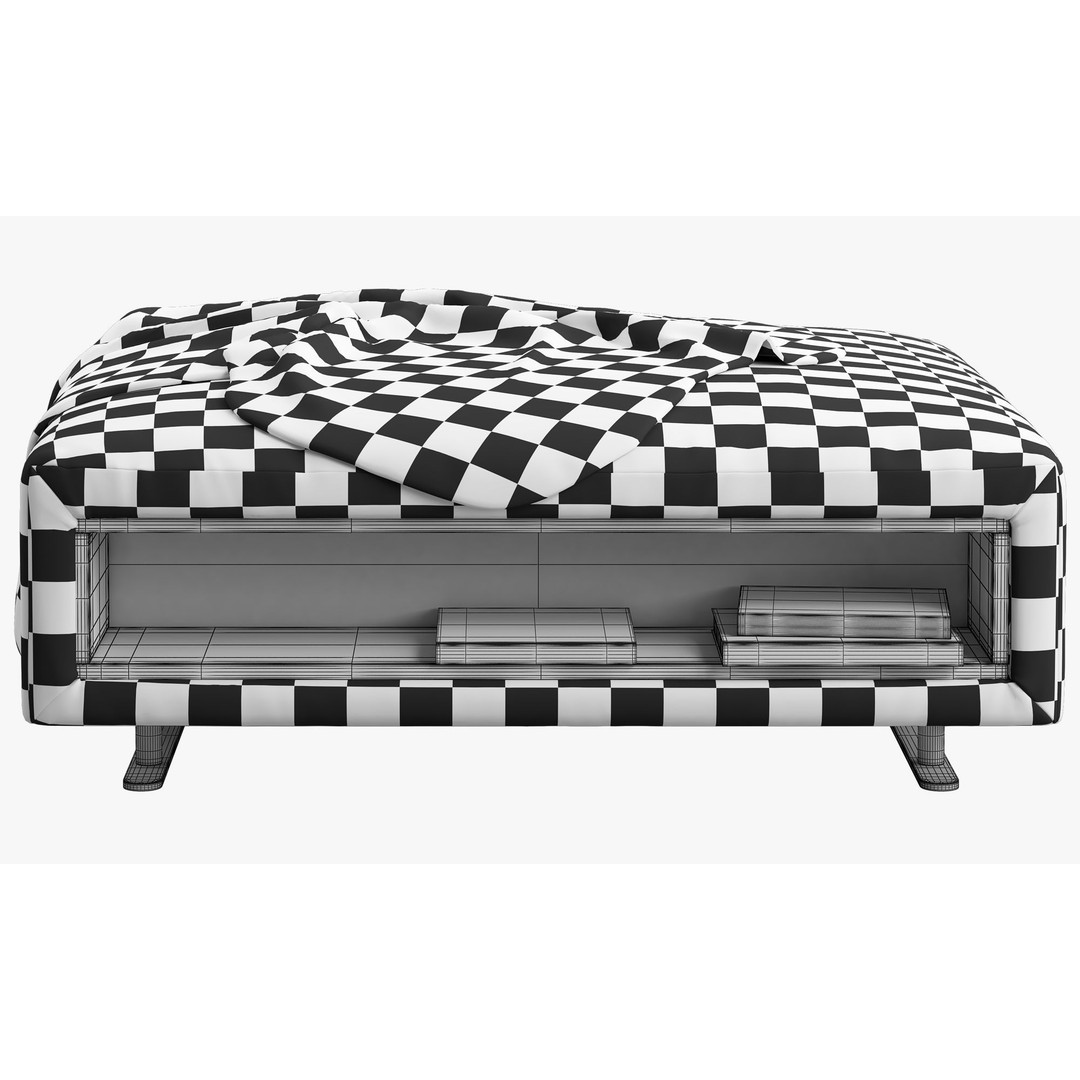 BoConcept Hampton Footstool 3D Model – Modern Fabric Ottoman with Storage - View 16