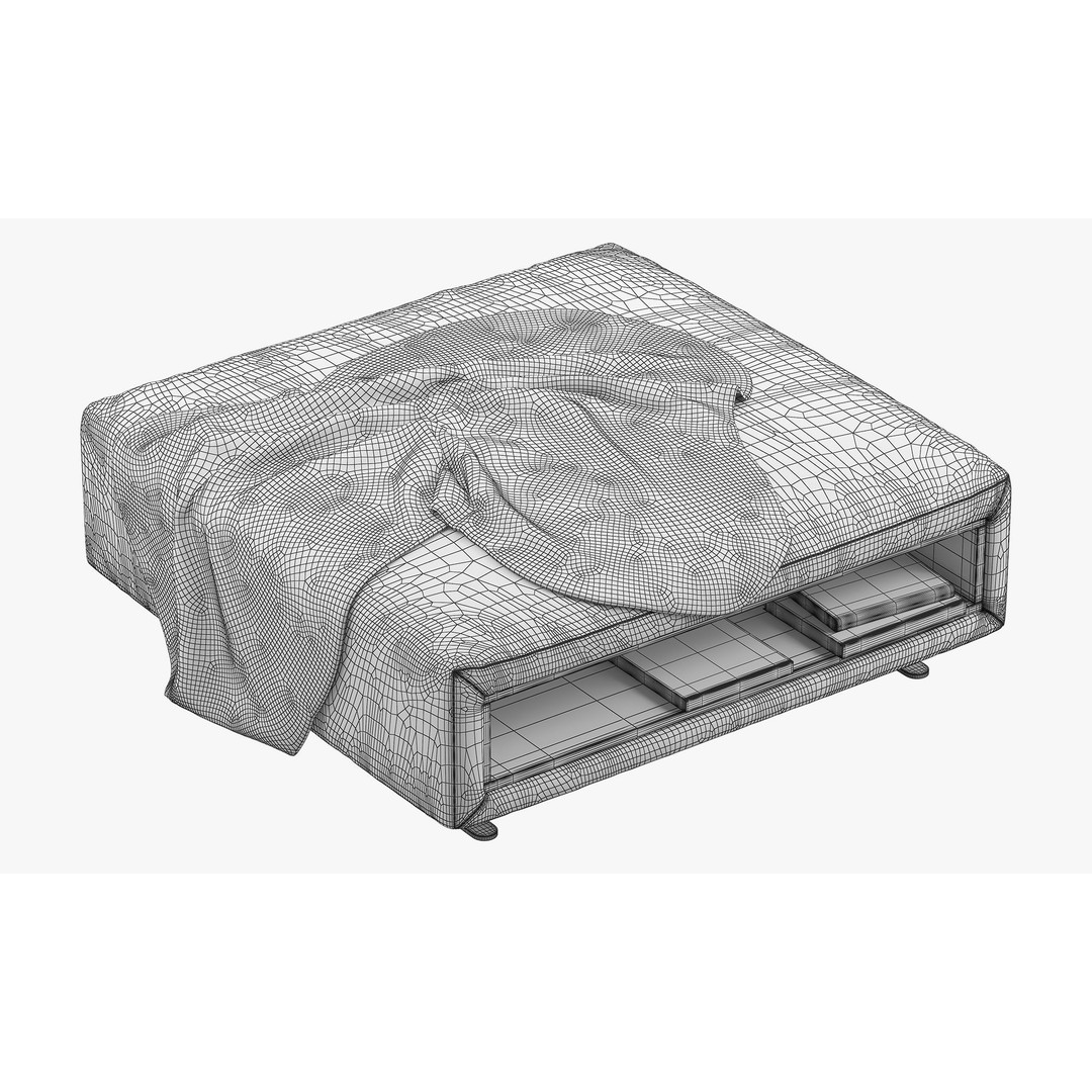 BoConcept Hampton Footstool 3D Model – Modern Fabric Ottoman with Storage - View 18