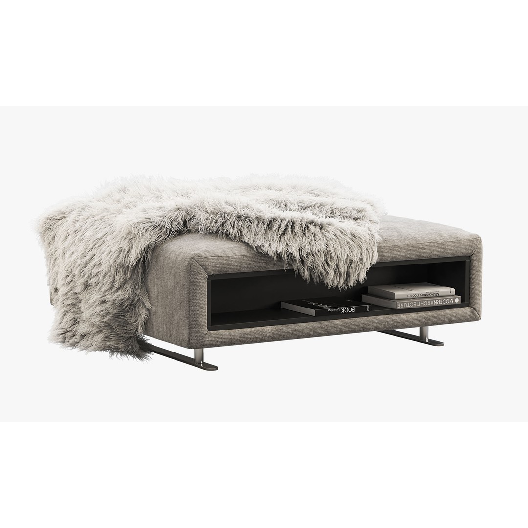 BoConcept Hampton Footstool 3D Model – Modern Fabric Ottoman with Storage - View 4