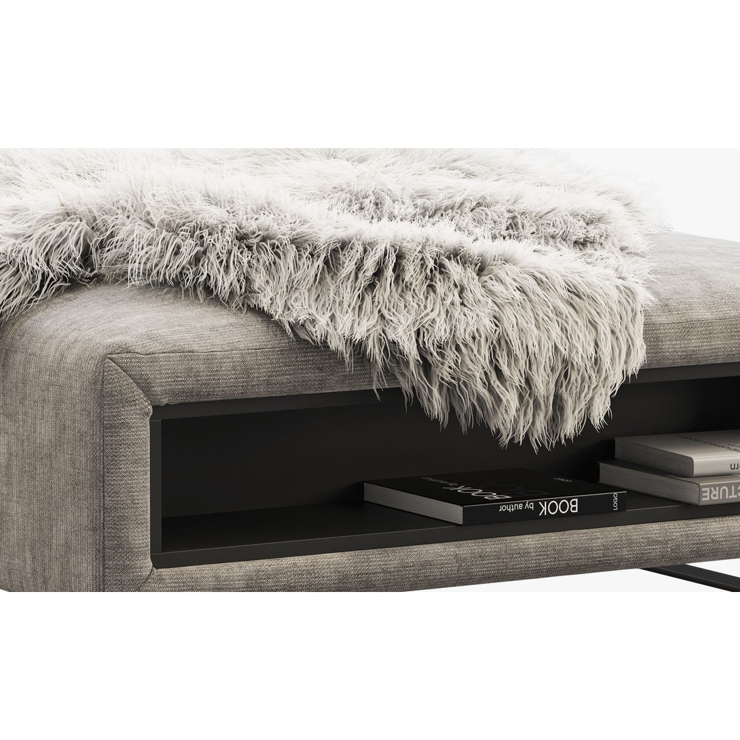 BoConcept Hampton Footstool 3D Model – Modern Fabric Ottoman with Storage - View 5