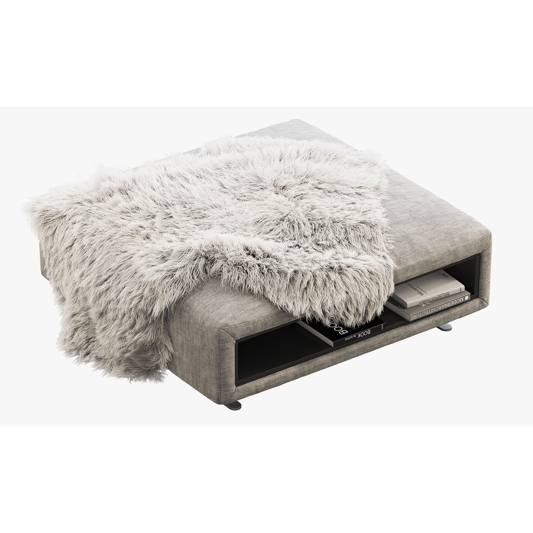 BoConcept Hampton Footstool 3D Model – Modern Fabric Ottoman with Storage - View 6