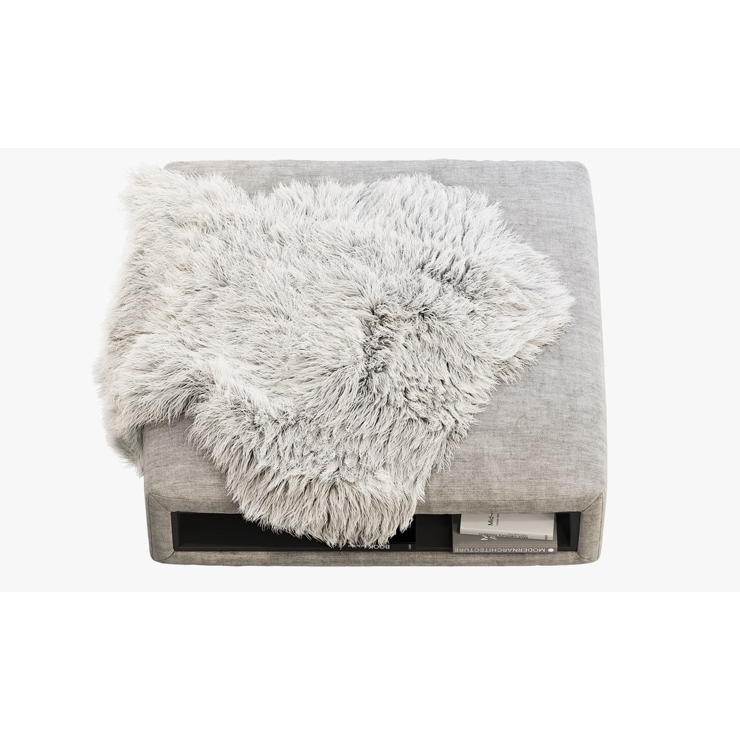 BoConcept Hampton Footstool 3D Model – Modern Fabric Ottoman with Storage - View 7