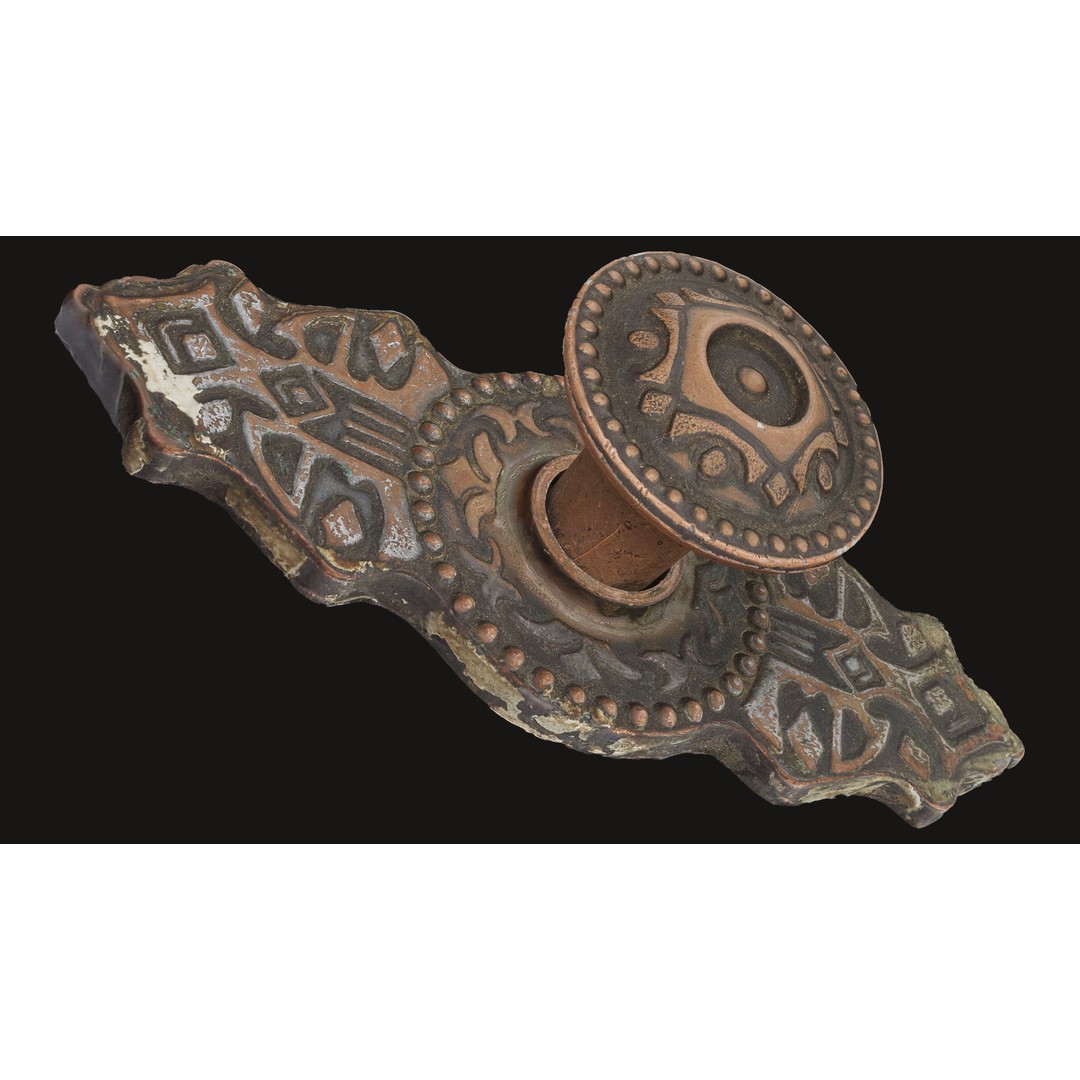 Old Doorknob 3D Model – Low Poly Game Asset, FBX, PBR Textures - View 3