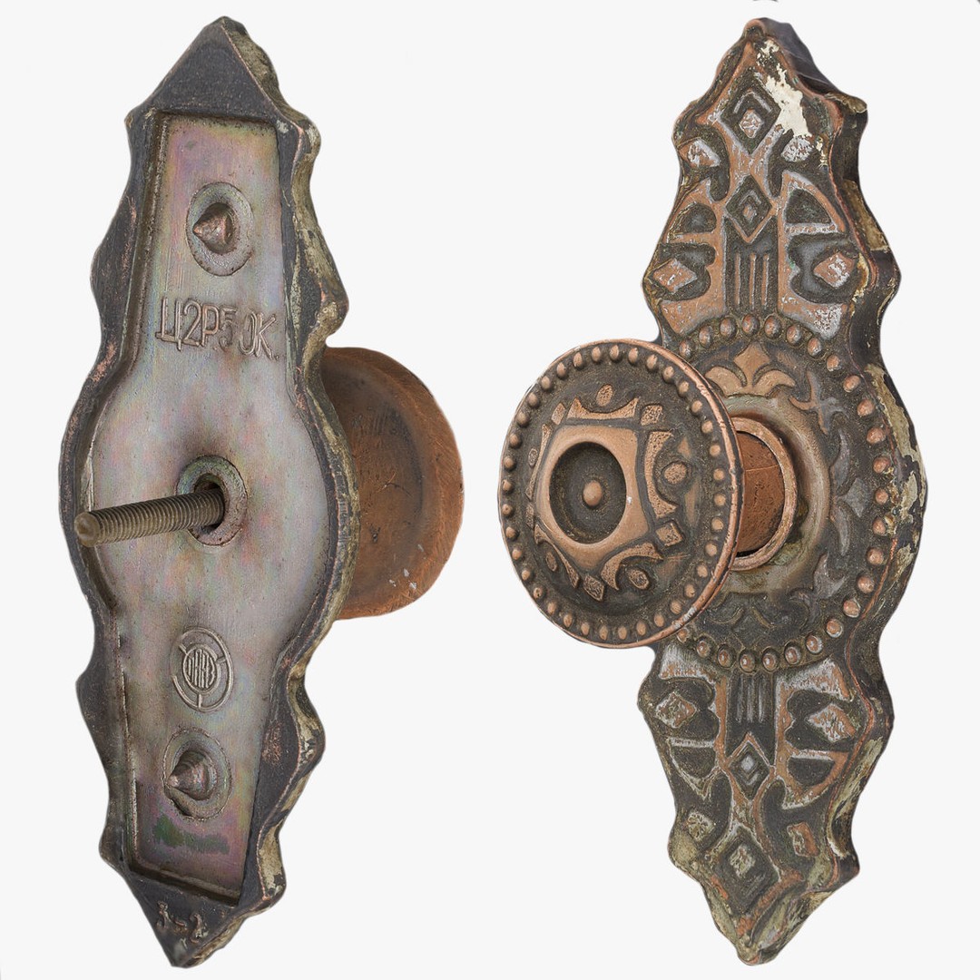 Old Doorknob 3D Model – Low Poly Game Asset, FBX, PBR Textures - View 4