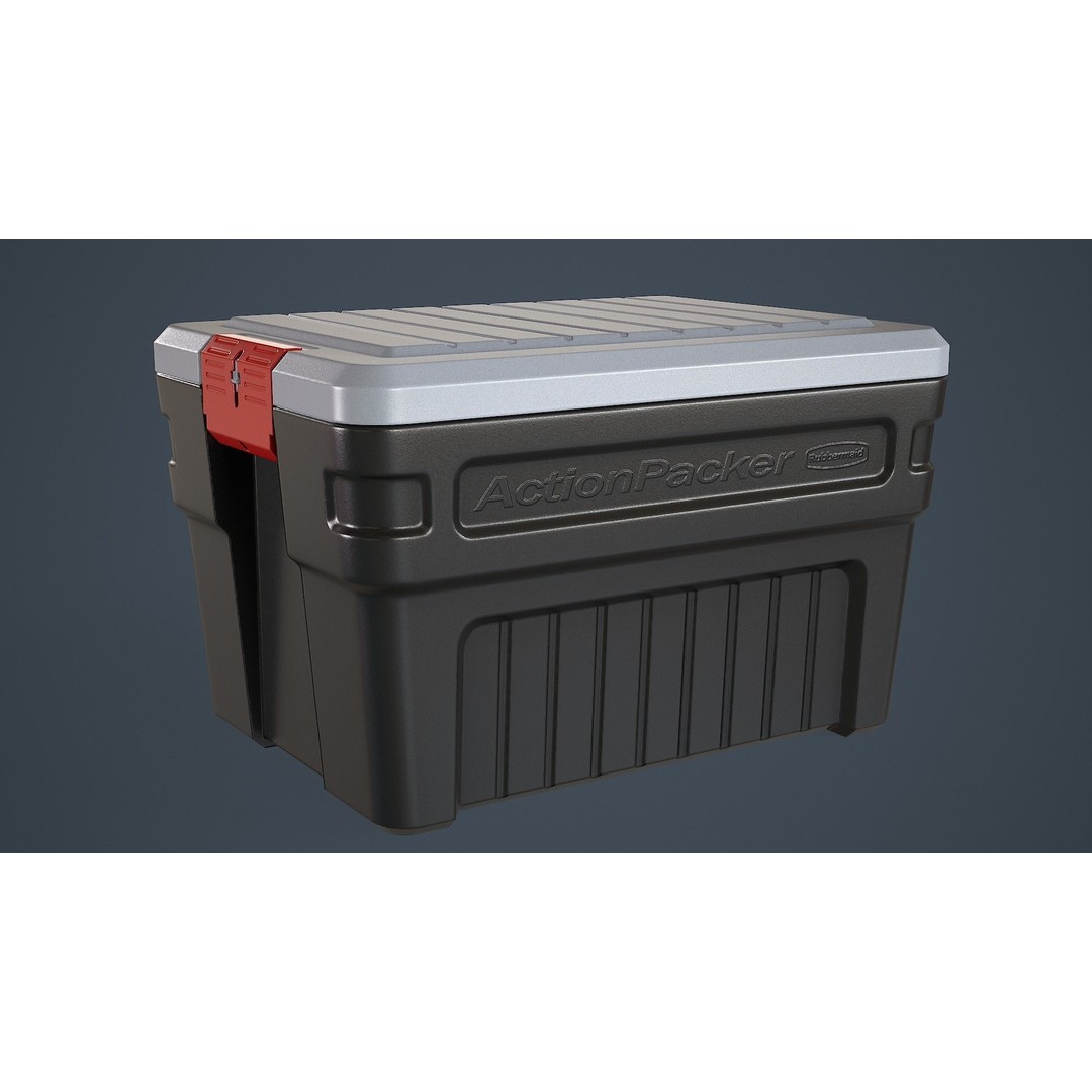 Storage Box 3D Model – Low Poly Game Asset with PBR Textures, FBX & OBJ - View 3