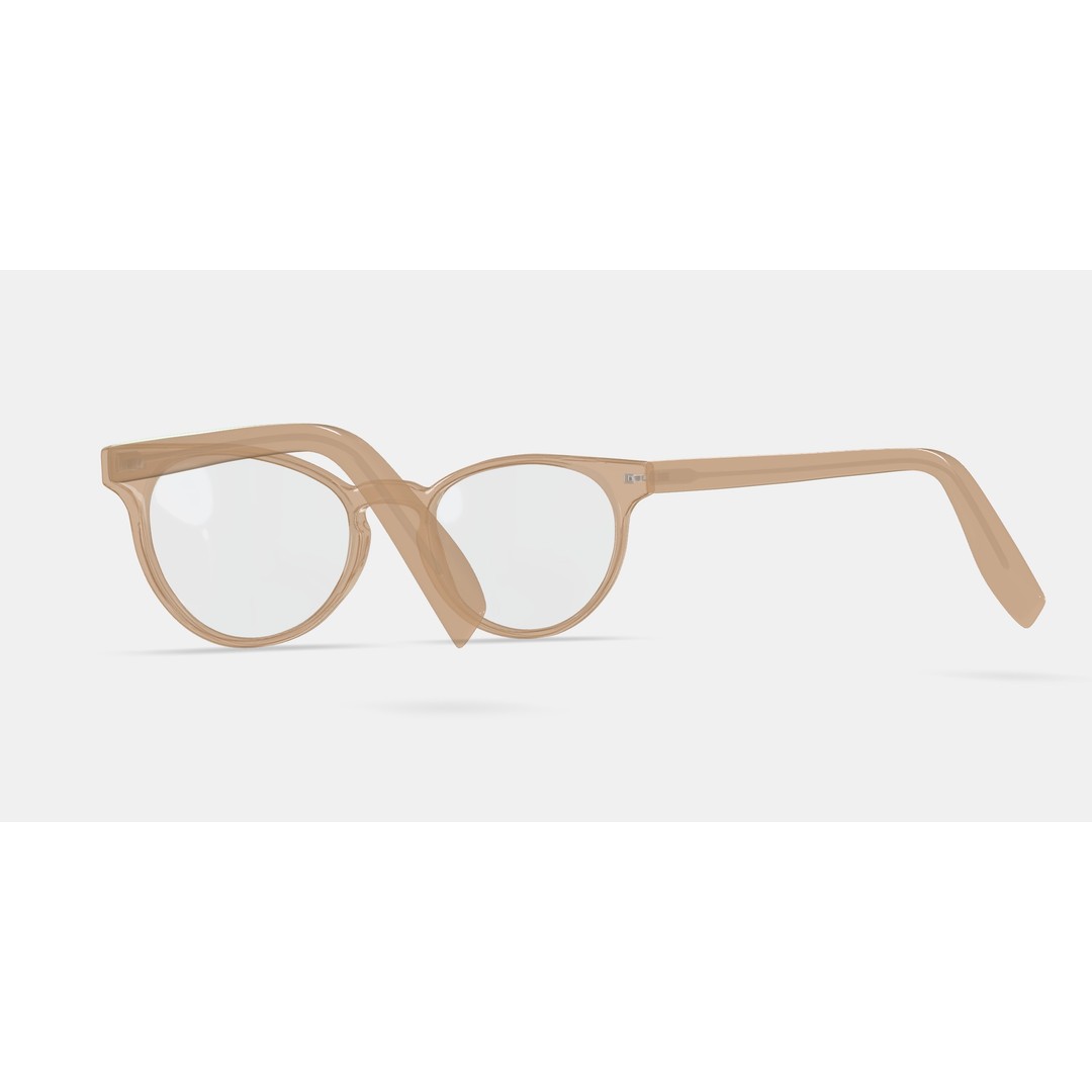 Leila Eyeglasses 3D Model – Grapefruit Soda PBR Asset, FBX, OBJ - View 3