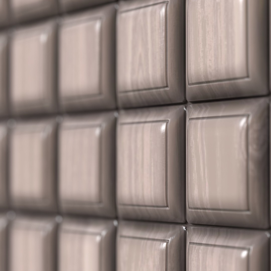 Wooden Wall Panel 3D Model – PBR Texture, 4 Color Variants - View 15